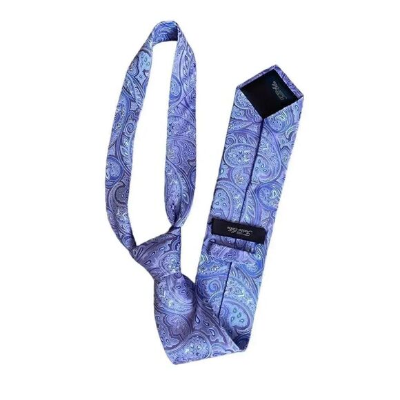 Tasso Elba Men's Classic Paisley 100% Silk Tie Purple Size Regular - Picture 2 of 9